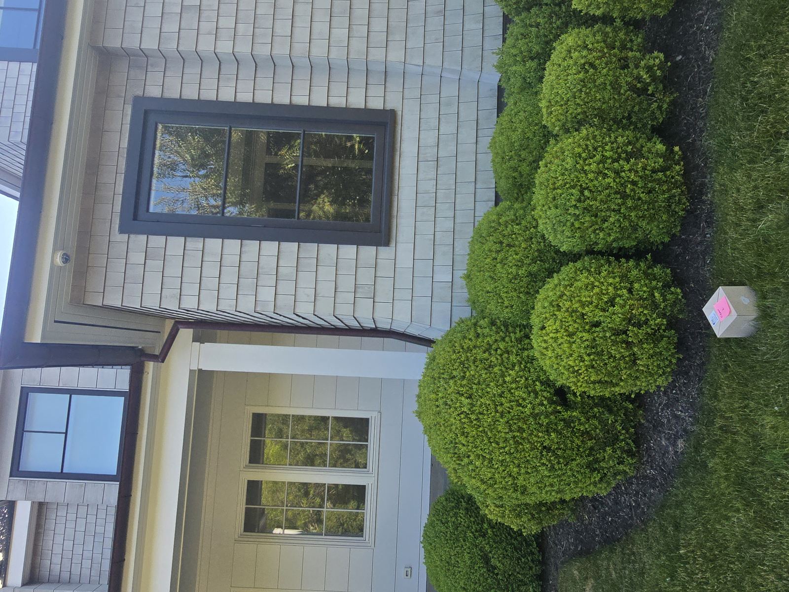 Residential exterior with mounted security camera