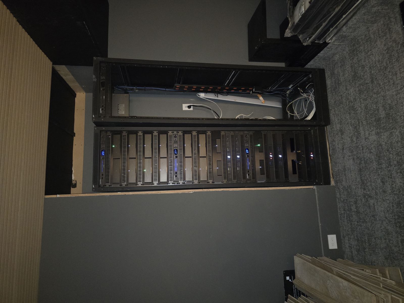 Home theater amplifier equipment rack